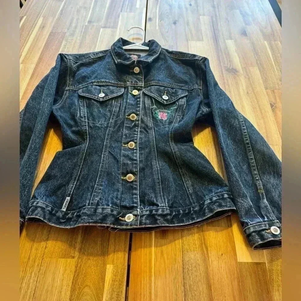 Vintage Jordache Frills fitted jean jacket Size Small - Picture 6 of 12